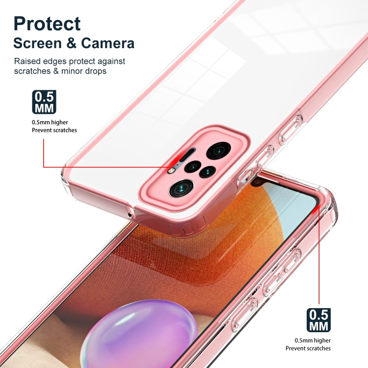 For Xiaomi Redmi Note 10 Pro Max 4G 3 in 1 Clear TPU Color PC Frame Phone Case