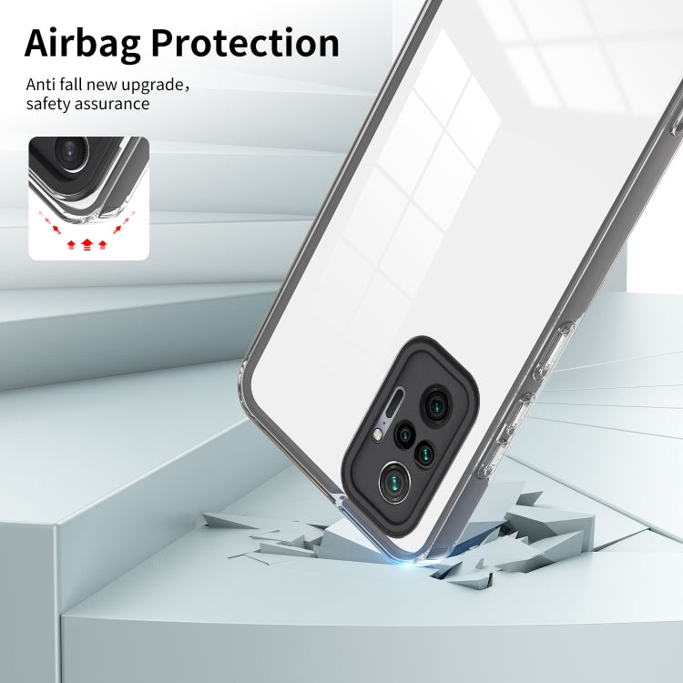 For Xiaomi Redmi Note 10 Pro Max 4G 3 in 1 Clear TPU Color PC Frame Phone Case