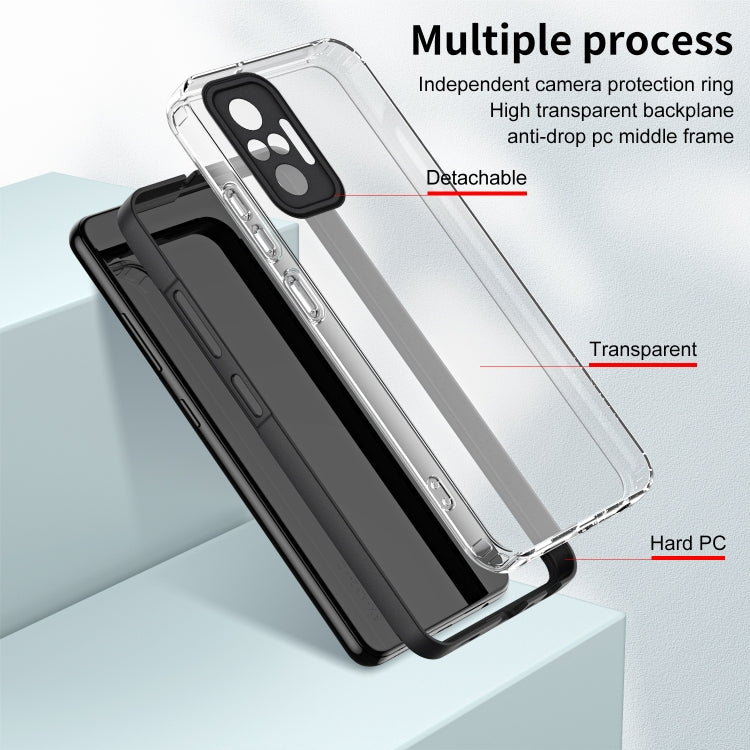 For Xiaomi Redmi Note 10 Pro Max 4G 3 in 1 Clear TPU Color PC Frame Phone Case
