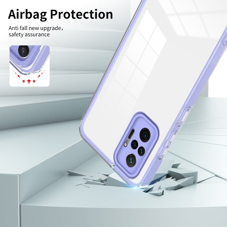 For Xiaomi Redmi Note 10 Pro Max 4G 3 in 1 Clear TPU Color PC Frame Phone Case