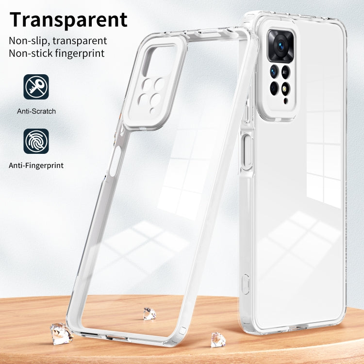 For Xiaomi Redmi Note 11 Pro 5G / 4G 3 in 1 Clear TPU Color PC Frame Phone Case