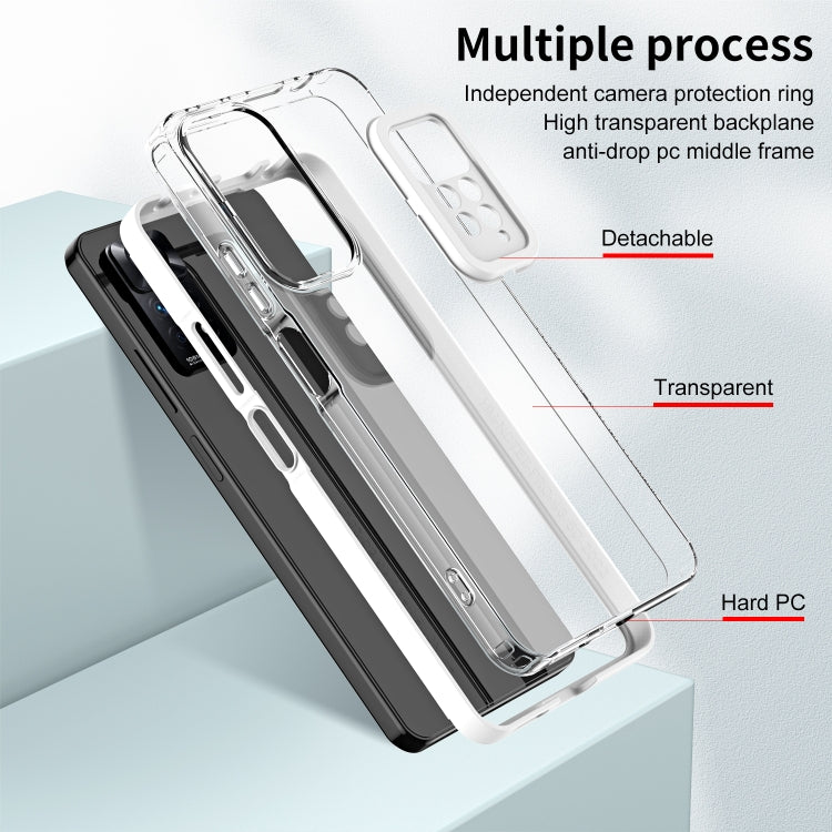 For Xiaomi Redmi Note 11 Pro 5G / 4G 3 in 1 Clear TPU Color PC Frame Phone Case