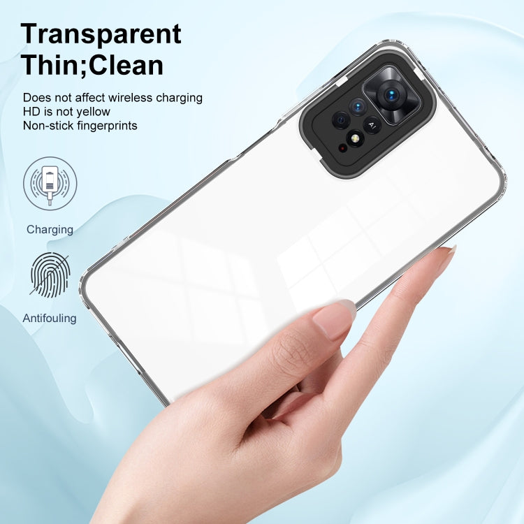 For Xiaomi Redmi Note 11 Pro 5G / 4G 3 in 1 Clear TPU Color PC Frame Phone Case
