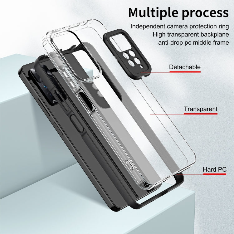 For Xiaomi Redmi Note 11 Pro 5G / 4G 3 in 1 Clear TPU Color PC Frame Phone Case