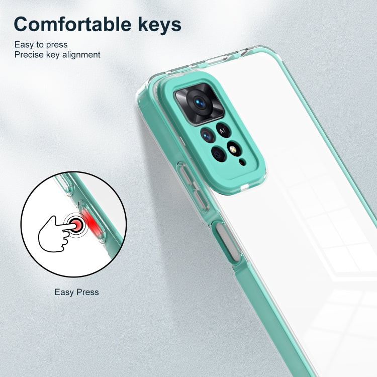 For Xiaomi Redmi Note 11 Pro 5G / 4G 3 in 1 Clear TPU Color PC Frame Phone Case