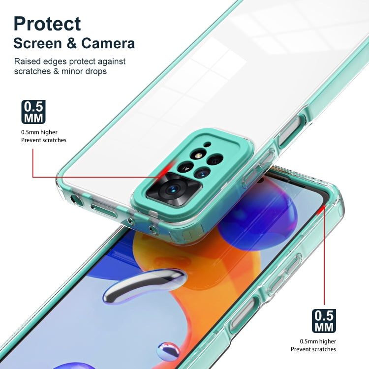 For Xiaomi Redmi Note 11 Pro 5G / 4G 3 in 1 Clear TPU Color PC Frame Phone Case