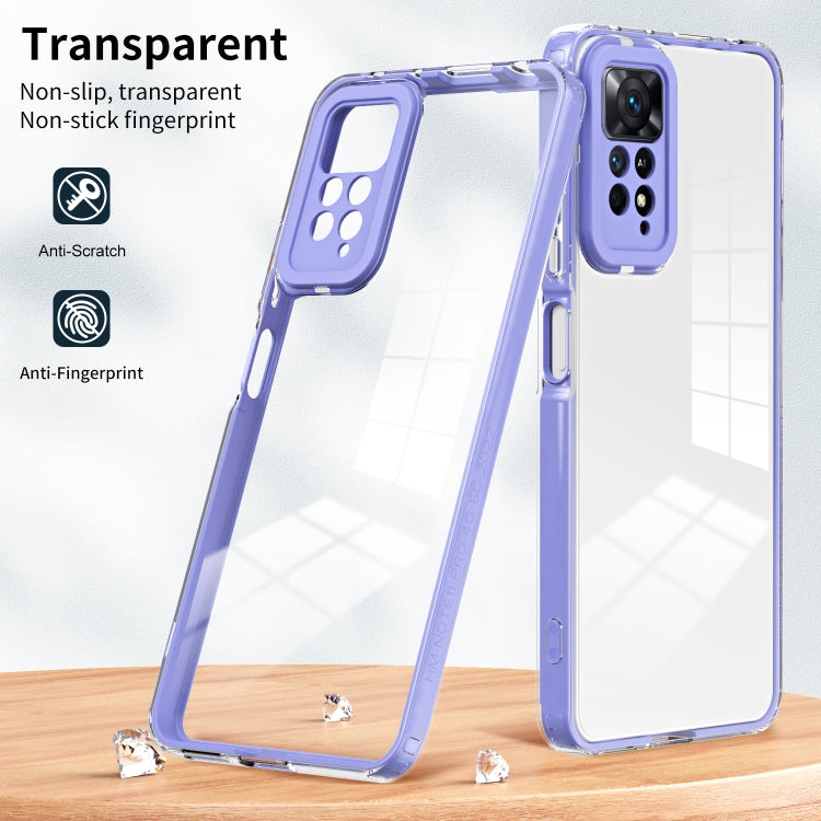 For Xiaomi Redmi Note 11 Pro 5G / 4G 3 in 1 Clear TPU Color PC Frame Phone Case
