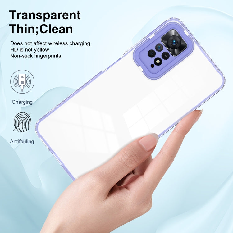 For Xiaomi Redmi Note 11 Pro 5G / 4G 3 in 1 Clear TPU Color PC Frame Phone Case