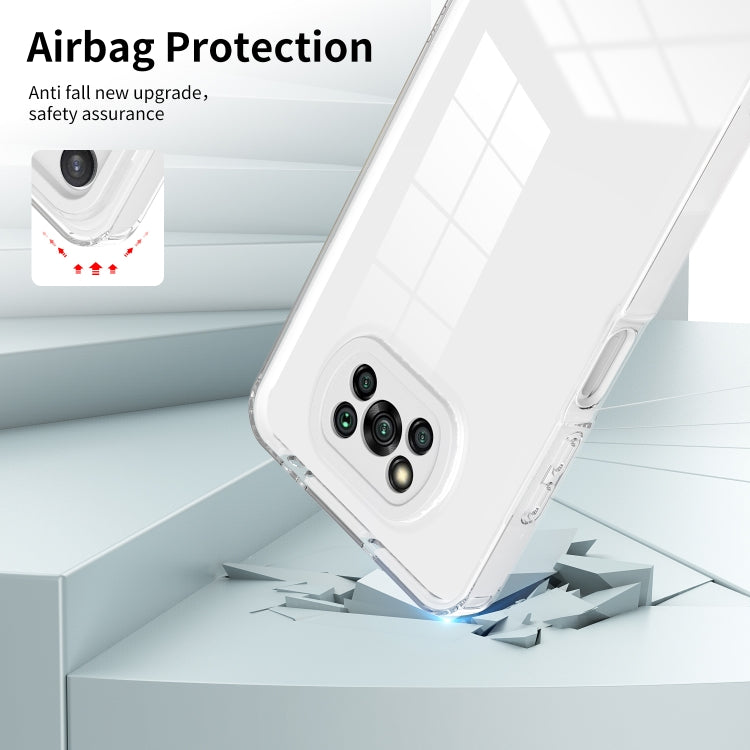 For Xiaomi Poco X3 3 in 1 Clear TPU Color PC Frame Phone Case