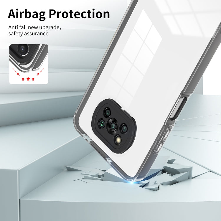 For Xiaomi Poco X3 3 in 1 Clear TPU Color PC Frame Phone Case