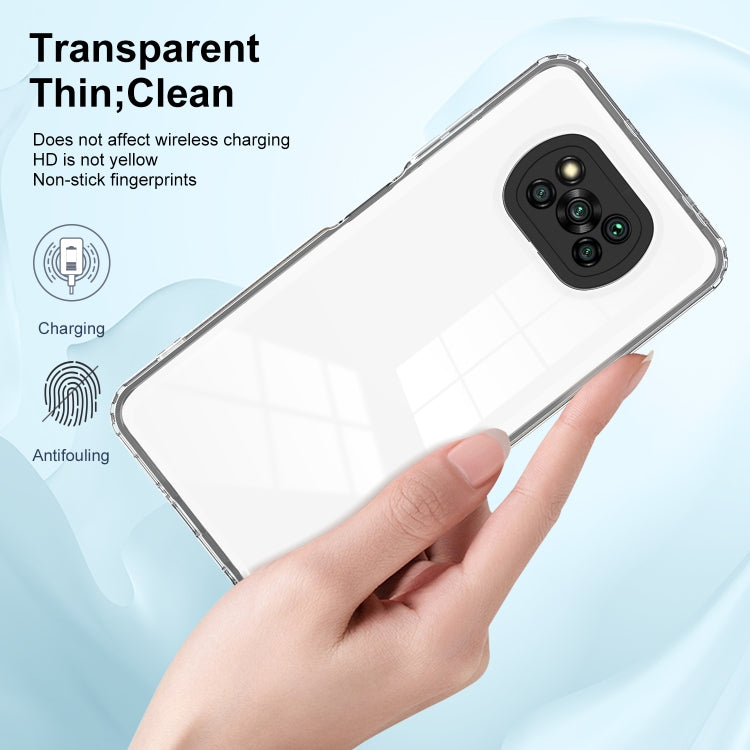 For Xiaomi Poco X3 3 in 1 Clear TPU Color PC Frame Phone Case