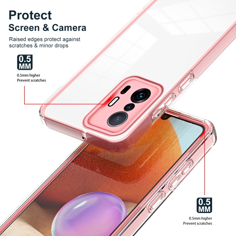 For Xiaomi 11T 3 in 1 Clear TPU Color PC Frame Phone Case