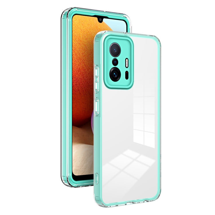 For Xiaomi 11T 3 in 1 Clear TPU Color PC Frame Phone Case