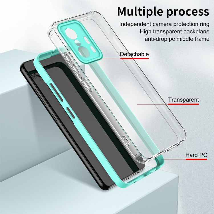 For Xiaomi 11T 3 in 1 Clear TPU Color PC Frame Phone Case