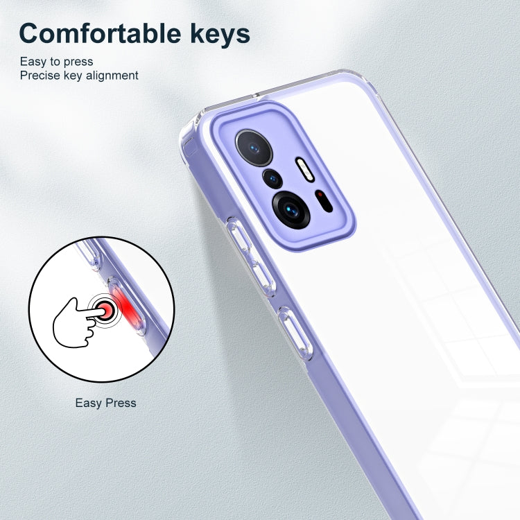 For Xiaomi 11T 3 in 1 Clear TPU Color PC Frame Phone Case