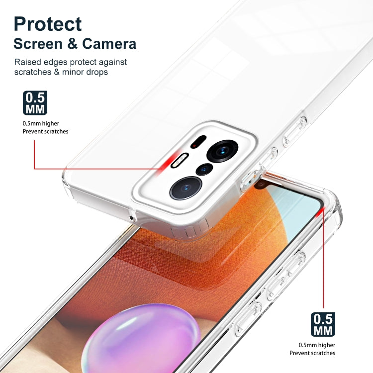 For Xiaomi 11T Pro 3 in 1 Clear TPU Color PC Frame Phone Case