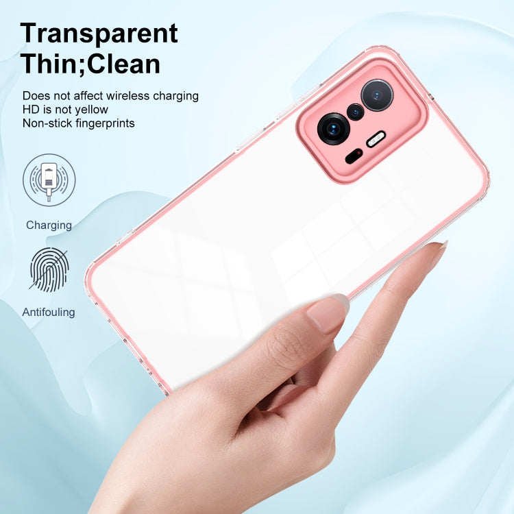 For Xiaomi 11T Pro 3 in 1 Clear TPU Color PC Frame Phone Case