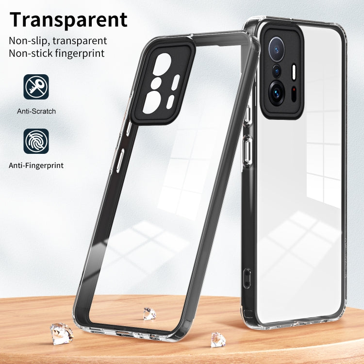 For Xiaomi 11T Pro 3 in 1 Clear TPU Color PC Frame Phone Case