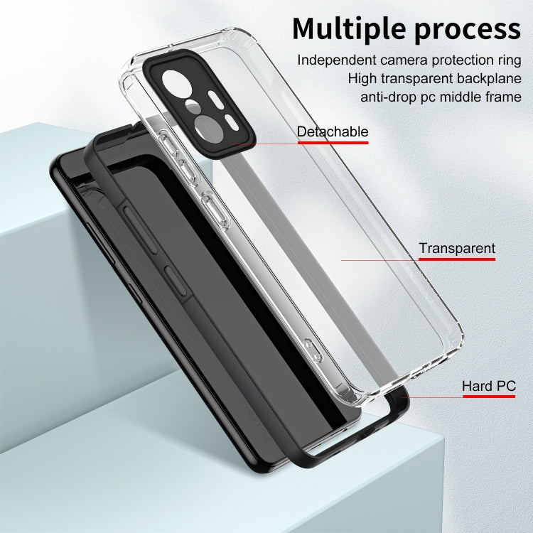 For Xiaomi 11T Pro 3 in 1 Clear TPU Color PC Frame Phone Case