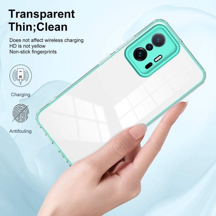 For Xiaomi 11T Pro 3 in 1 Clear TPU Color PC Frame Phone Case