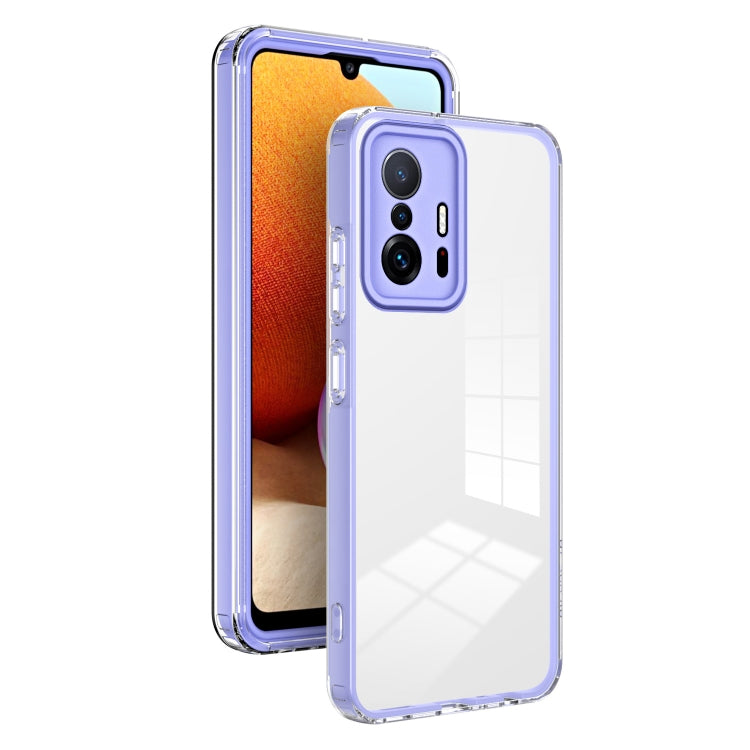 For Xiaomi 11T Pro 3 in 1 Clear TPU Color PC Frame Phone Case