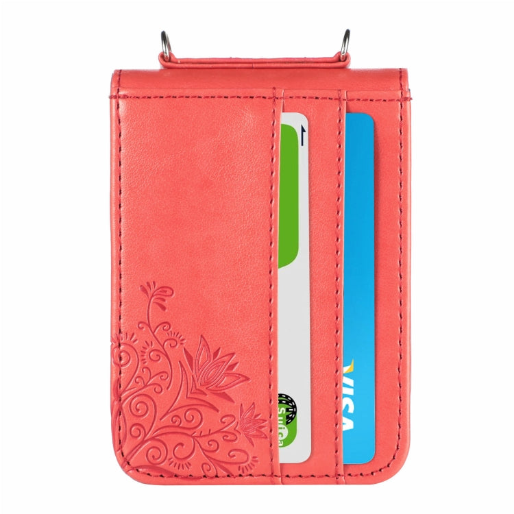 For Samsung Galaxy Z Flip4 5G Diagonal Lanyard Embossed Card Phone Case