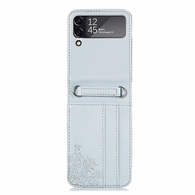 For Samsung Galaxy Z Flip4 5G Diagonal Lanyard Embossed Card Phone Case