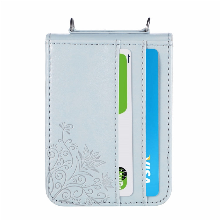 For Samsung Galaxy Z Flip4 5G Diagonal Lanyard Embossed Card Phone Case
