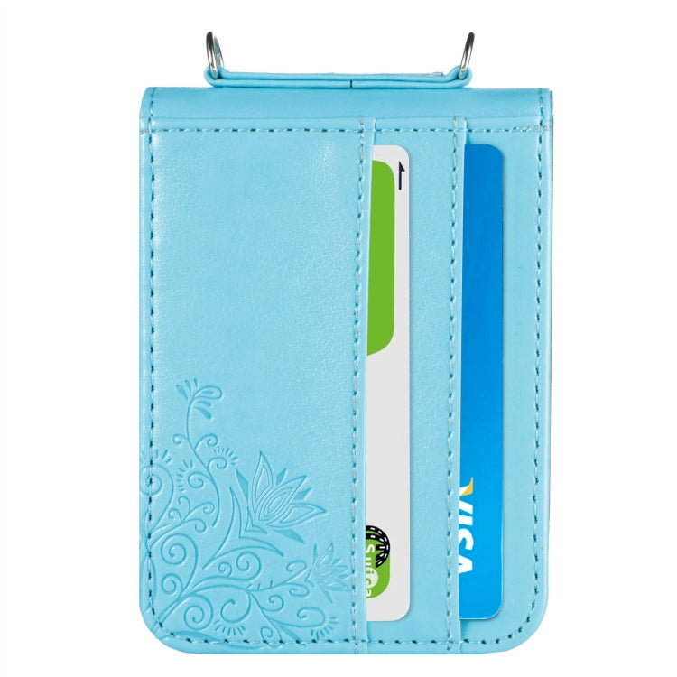 For Samsung Galaxy Z Flip4 5G Diagonal Lanyard Embossed Card Phone Case