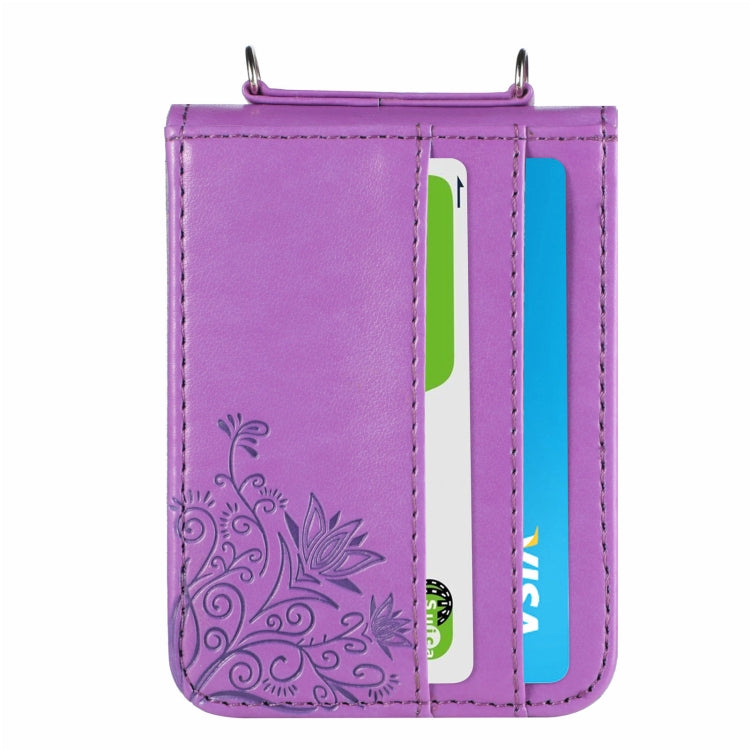 For Samsung Galaxy Z Flip4 5G Diagonal Lanyard Embossed Card Phone Case