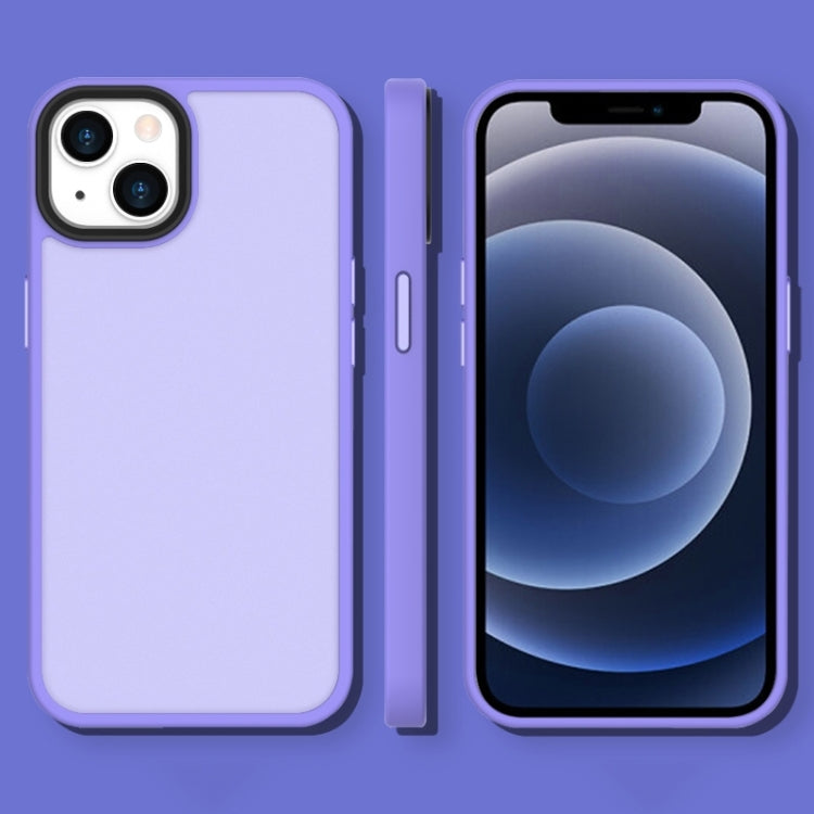 For iPhone 14 Plus Translucent Frosted Shockproof Phone Case