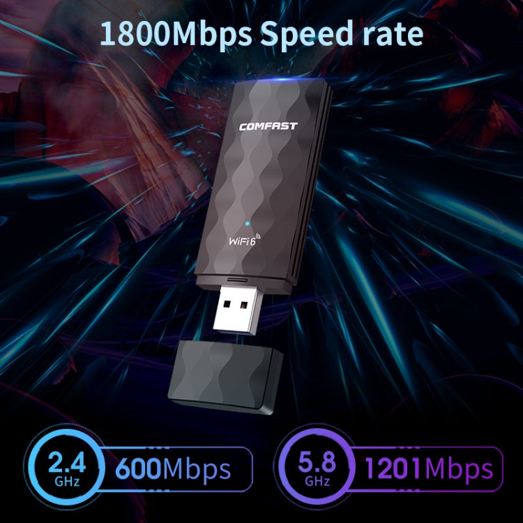 COMFAST CF-951AX 1800Mbps USB 3.0 WiFi6 Wireless Network Card(Black)