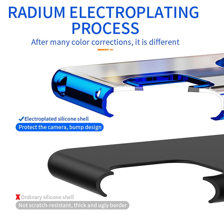 For OPPO Reno7 A Electroplating Ring Holder Transparent Phone Case