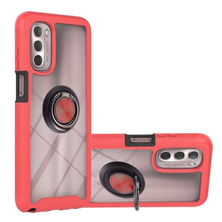 Starry Sky Solid Color Series PC + TPU Case with Ring Holder & Magnetic Function For Motorola Moto G 5G 2022