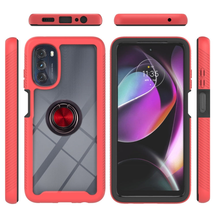 Starry Sky Solid Color Series PC + TPU Case with Ring Holder & Magnetic Function For Motorola Moto G 5G 2022