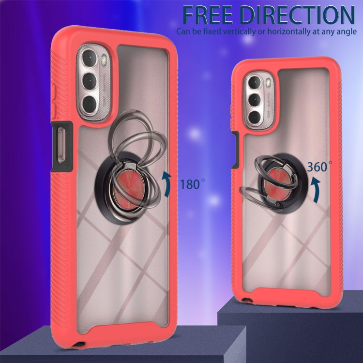 Starry Sky Solid Color Series PC + TPU Case with Ring Holder & Magnetic Function For Motorola Moto G 5G 2022