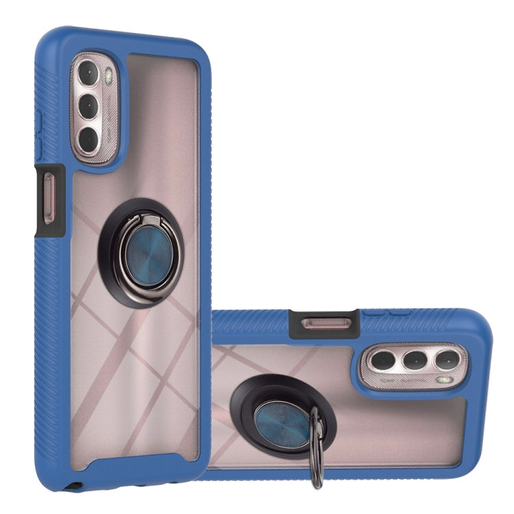 Starry Sky Solid Color Series PC + TPU Case with Ring Holder & Magnetic Function For Motorola Moto G 5G 2022