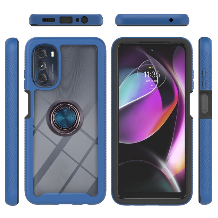 Starry Sky Solid Color Series PC + TPU Case with Ring Holder & Magnetic Function For Motorola Moto G 5G 2022