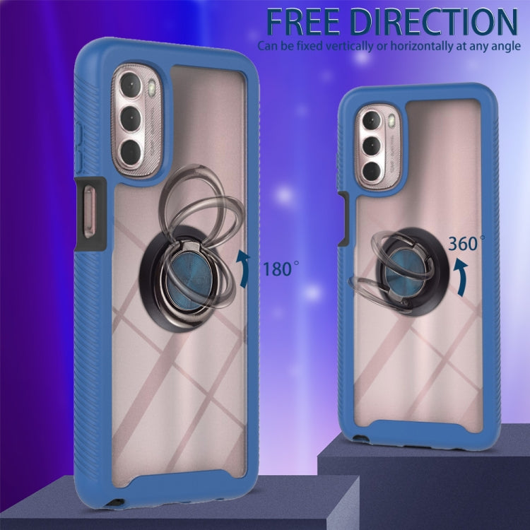 Starry Sky Solid Color Series PC + TPU Case with Ring Holder & Magnetic Function For Motorola Moto G 5G 2022