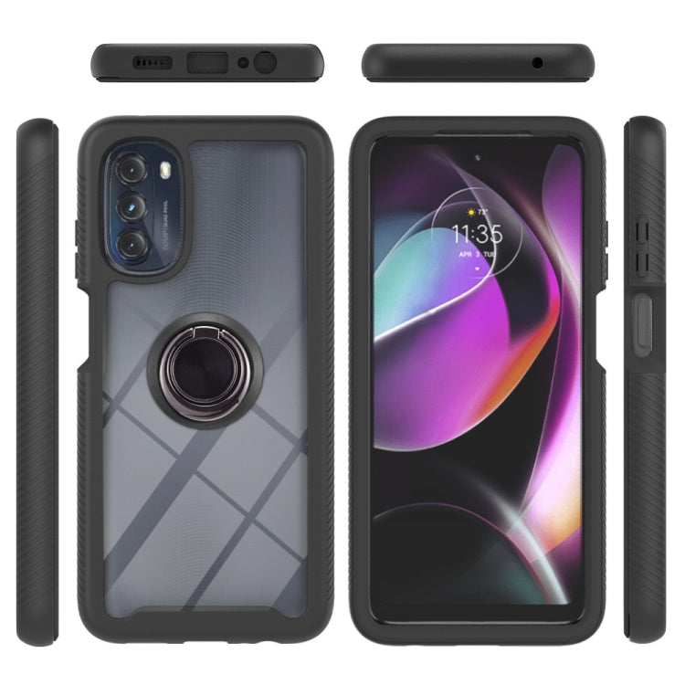 Starry Sky Solid Color Series PC + TPU Case with Ring Holder & Magnetic Function For Motorola Moto G 5G 2022