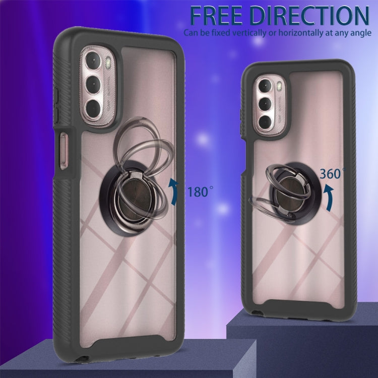Starry Sky Solid Color Series PC + TPU Case with Ring Holder & Magnetic Function For Motorola Moto G 5G 2022