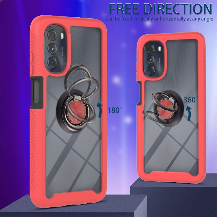 Starry Sky Solid Color Series PC + TPU Case with Ring Holder & Magnetic Function For Motorola Moto G Stylus 2022 4G
