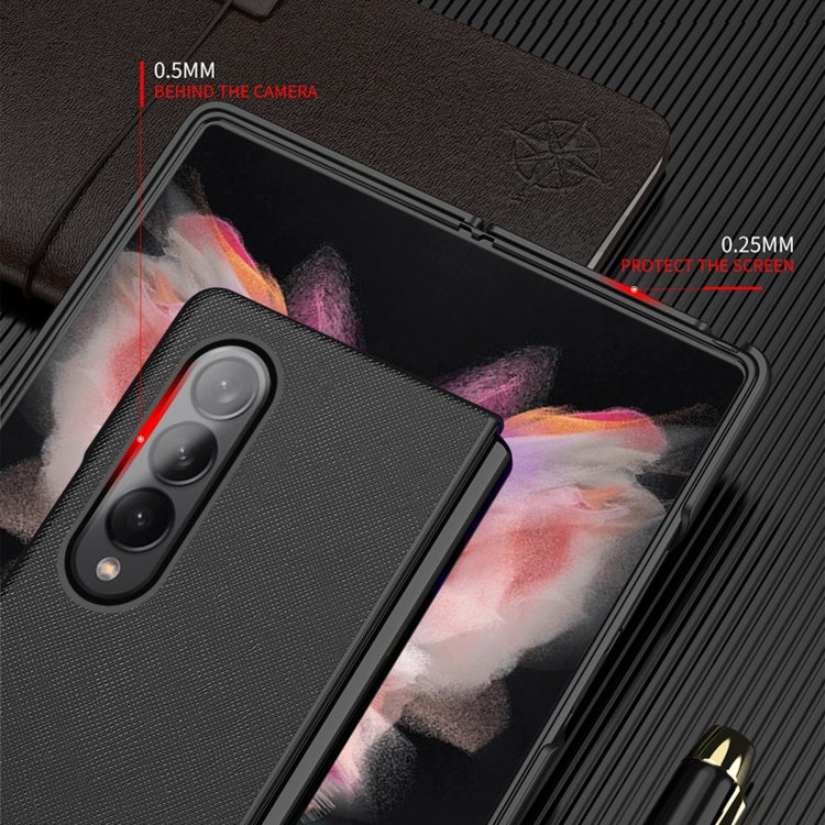 For Samsung Galaxy Z Fold4 5G Cross Pattern Foldable Protective Phone Case