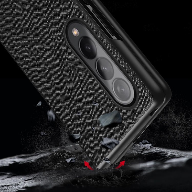 For Samsung Galaxy Z Fold4 5G Cross Pattern Foldable Protective Phone Case