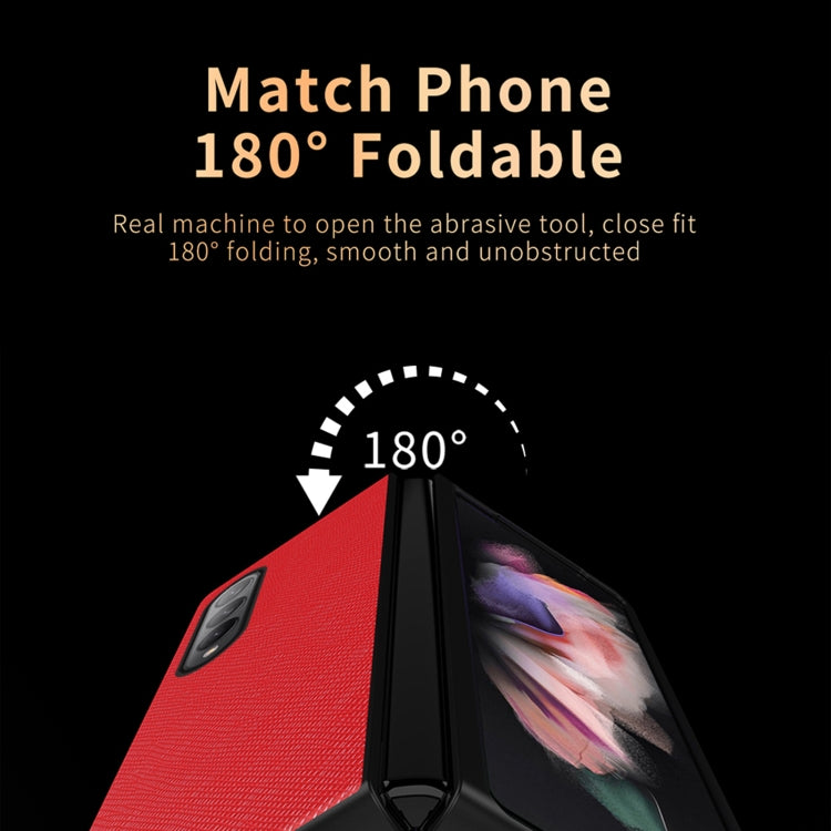 For Samsung Galaxy Z Fold4 5G Cross Pattern Foldable Protective Phone Case