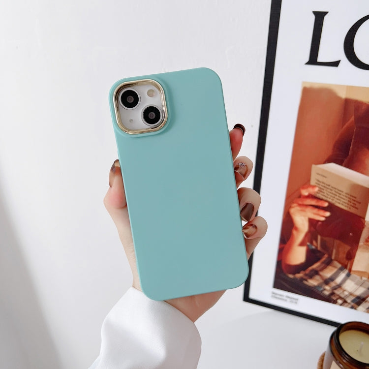 For iPhone 14 Liquid Silicone Electroplating + Flannel Phone Case