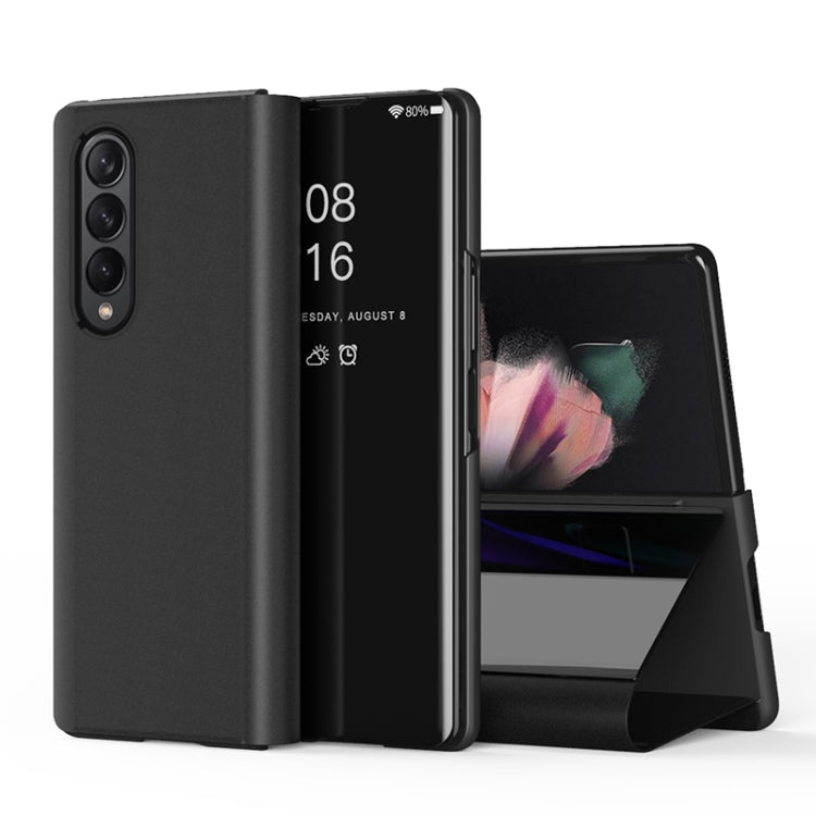 For Samsung Galaxy Z Fold4 5G Single Electroplating Flip Mirror Shockproof Phone Case