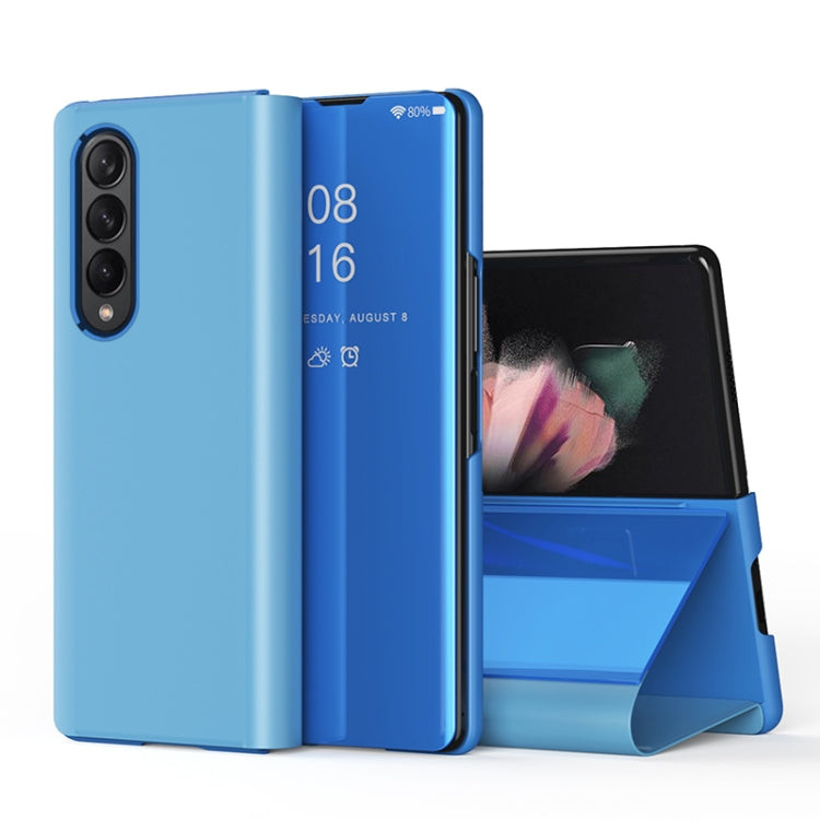 For Samsung Galaxy Z Fold4 5G Single Electroplating Flip Mirror Shockproof Phone Case