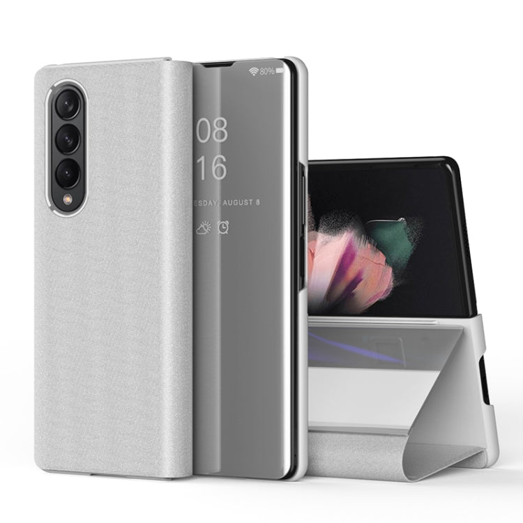 For Samsung Galaxy Z Fold4 5G Single Electroplating Flip Mirror Shockproof Phone Case