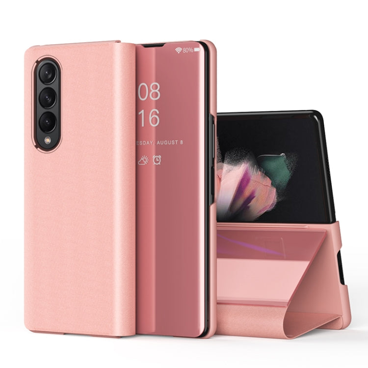 For Samsung Galaxy Z Fold4 5G Single Electroplating Flip Mirror Shockproof Phone Case